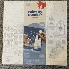 Smile! Paint By Number Craft Kit Canvas Christmas Holiday Winter Art