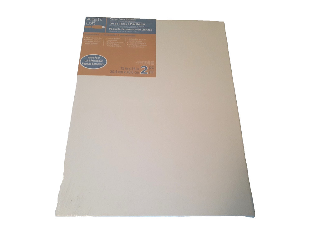 Artist’s Loft 2 Pack 16″ X 12″ Canvas Acid Free Medium Surface New