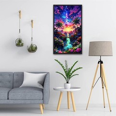 Paint by Numbers for Adults, Tropical Starry Sky Landscape DIY Acrylic Painti…
