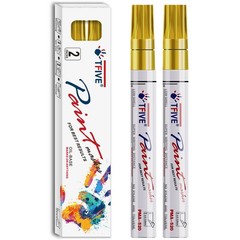 Gold Permanent Paint Marker Pens 2 Count Oil Based Marker Pen, Medium Tip, W…
