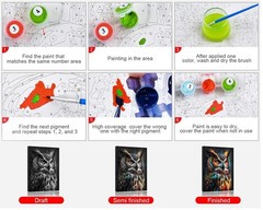 Abstract Owl Animal Paint by Numbers Kit for Adults Beginners 16×20 Inch Art
