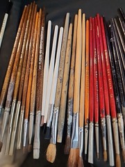 Vintage Hobby Lot of 41 Paint Brushes Gyros Red Sable Floquil Silver Fox Delta’s