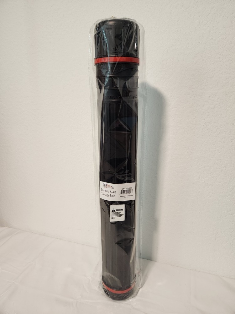 Drafting Drawing Poster Tube Black Telescoping Diamenter 4″ Length 30.25″ to 52″