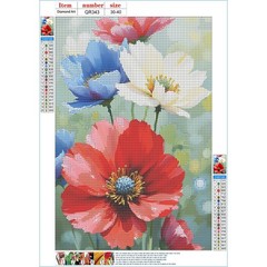 QINRUBB DIY Colourful Flowers Diamond Art Kit for Adults 12×16 inch, USQR343