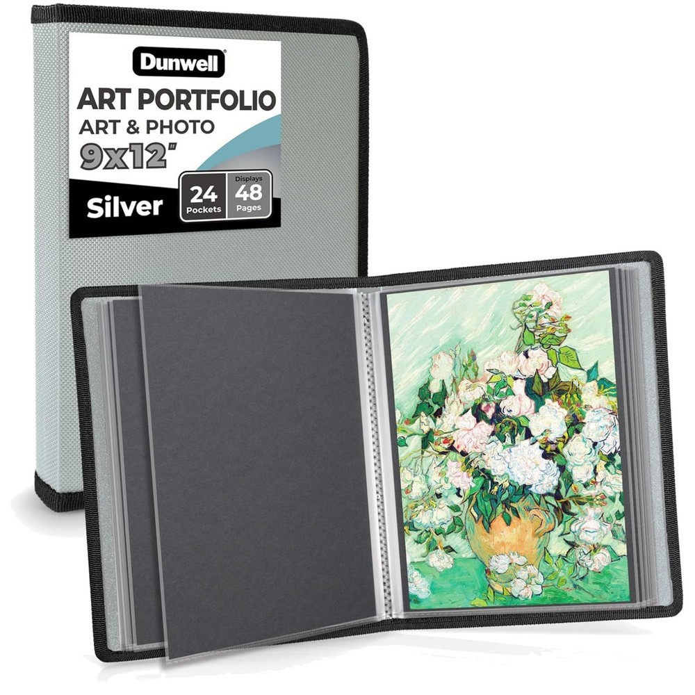 Art Portfolio Binder 9×12, Acid-Free Paper, 48 Page Display