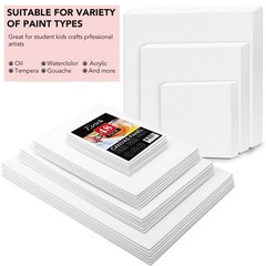 48 Pack Canvas Boards for Painting, 6Pcs of 4×4, 4×6, 5×6, 6×6, 8×10, 10×10, …