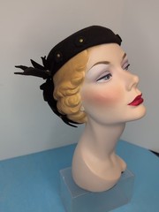 14″ Hand painted Vintage Styled Mannequin Display Head By Dash N Dazzle W/ Hats