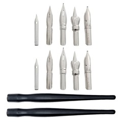 2 Sets Durable Plastic and Metal Pen Holders for Cartoon Drawing and Writing