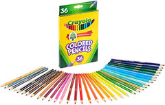 Colored Pencils (36Ct), Kids Pencil Set, Pre-Sharpened Coloring Book Pencils for