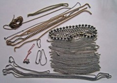 Around 1 Pound 450 Grams of Beaded Chain Various lengths and Sizes