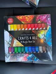 Acrylic Paint Set for Adults and Kids -24 Pack of 12Ml Paints with 3 Art Brushes