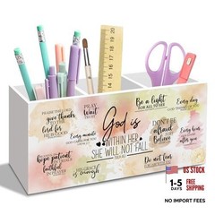 Religious Bible Gifts Pen Holder for Desk Women, Christian Religious Colorful