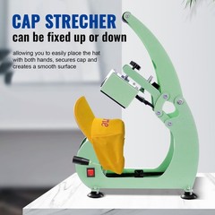 Hat Press Heat Machine LCD Control 2pcs Platens Green UOKRR Caps Interchangeable