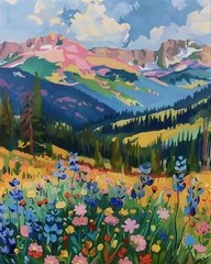 Wild Flowers Paint by Numbers Kit for Adults Beginners, Flowers Adult Paint by N