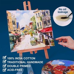 Canvases for Painting, 8×10 Inch 4-Pack, 10 oz Primed 100% Cotton White Blank…
