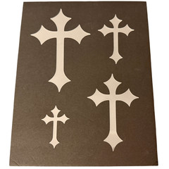 Cross #7 Stencil 10mm or 7mm Thick, Crosses, Skull, Tattoo, Tribal, Airbrushing!