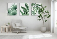 EAHunt Tropical Leaf Canvas Wall Art, Green Palm and Monstera Prints, Modern …
