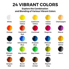 Mini Watercolor Paint Set, All-in-One 24-Color Travel Paint Kit, with Crossbo…