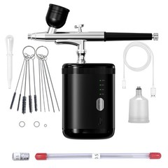 Airbrush kit: Handheld Spray Paint Gun with 0.3/0.5mm Nozzle, Rechargeable Co…