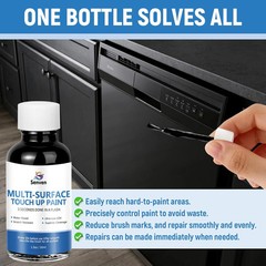 Black Touch Up Paint Semi-Gloss Multi Surface 30 ml,