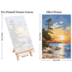 4 Pack Framed Paint by Numbers Kit for Adults Beginners 8×12 inch, FOP4P-02