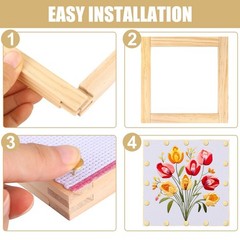 8 PCS Needlepoint Stretcher Bars 2 Sizes Stretcher Bars for Needlework Wooden…