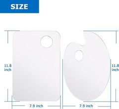 2 Pack 11.8 x 7.9 Inch Acrylic Paint Palette with Thumb Hole Clear Paint Pall…