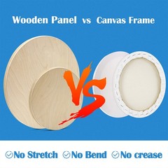 Falling in Art Unfinished Round Birch Wood Canvas 8’+12′ round 2 PACK, wood