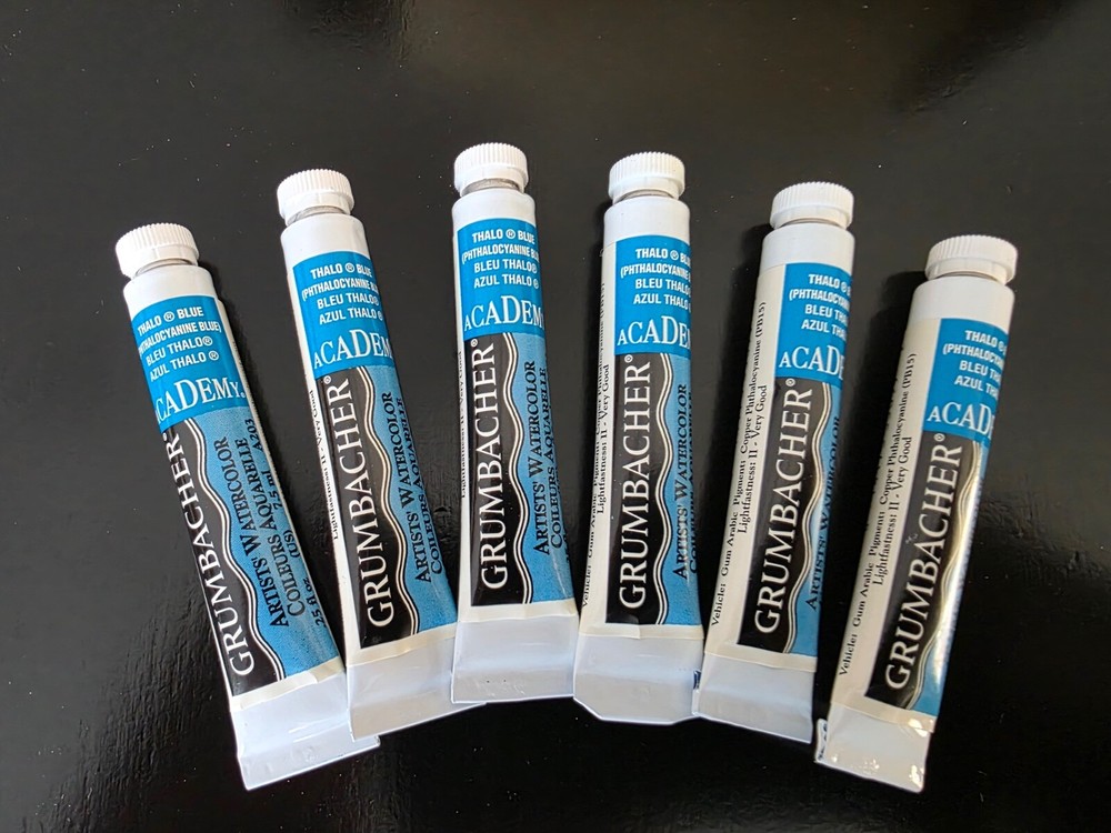Grumbacher Academy Artist Watercolor Paint – 6 Pack – Red or Thalo Blue