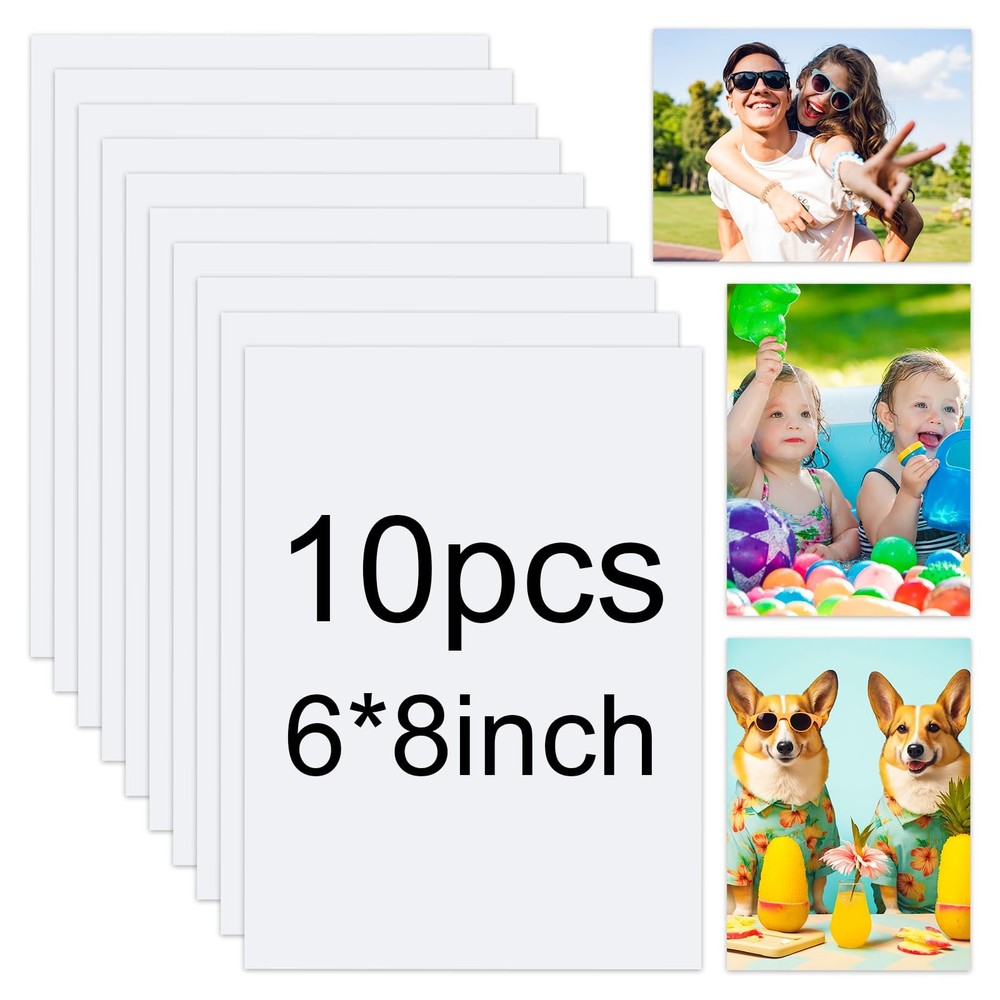 10 Pcs Aluminum Sublimation Blanks Heat, 6 x 8 inches 6 x 8 inches, white 6*8