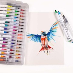 Professional Watercolor Pens Kit with Tutorial