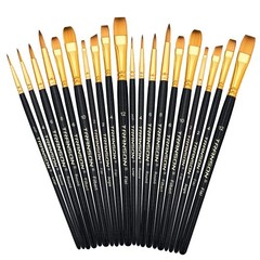 20pcs Art Painting Brush Set for Acrylic Watercolor Gouache Hobby Craft Face …