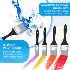 4 Pcs Color Shaper Silicone Brush , 1 1.5 2 2.5 Inches Wide L4V77194