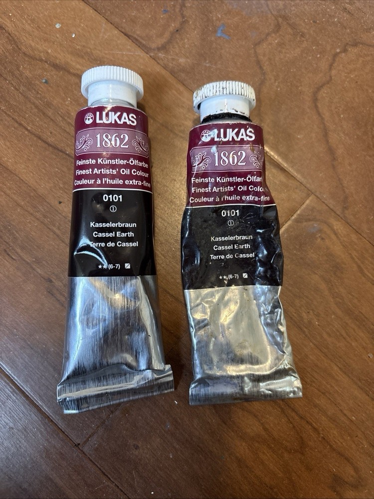 LUKAS Watercolor Paint, 20 ML Tube, Elfenbeinschwarz (Cassel Earth) 2 Tubes