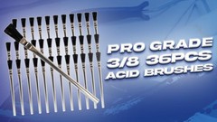 Pro Grade – Acid Brushes – 36 Count 3/8 Inch Boar Hair 36 Ea 3/8″, Black
