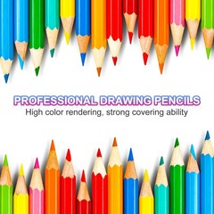 5B Drawing Pencils, 24PCS, Hexagonal , Black Refill, Green/Black Pole