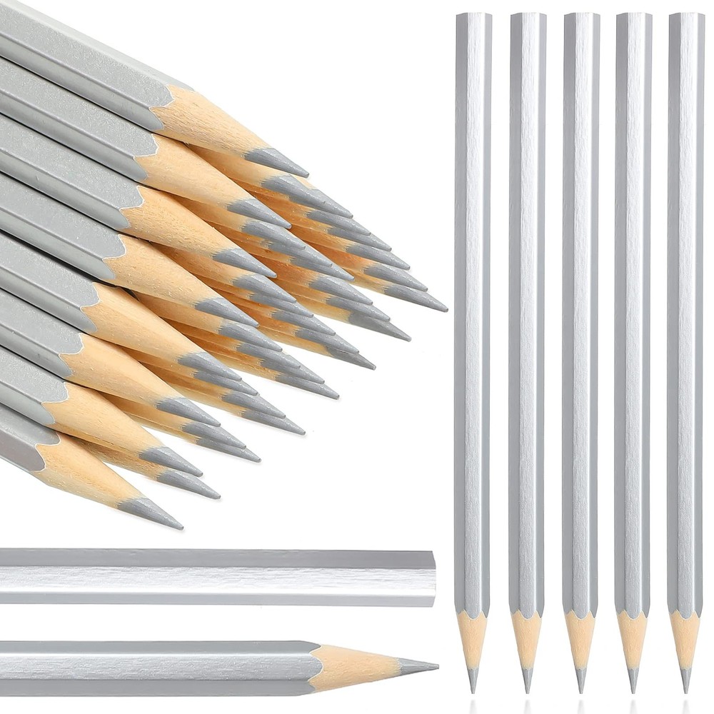 Fuutreo 100 Pieces Silver Welding Marking Pencils Metallic Welders Pencil for…