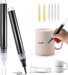 Black Ceramic Underglaze Pen Set with Replacement Tips for Pottery and Porcelain