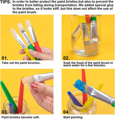 Paint Brushes for Kids, 10 Pcs Big Washable Chubby Toddler Paint Brushes, Easy t