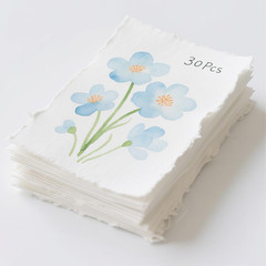 30 Sheets Watercolor Paper 300GSM Cotton Deckled Edge 4×6 Painting Calligraphy
