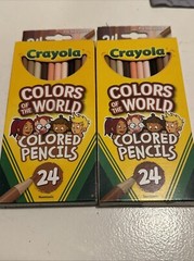 2pk Crayola Colored Pencils 24 Pack, Colors of the World, Skin Tone Multi