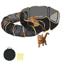Outdoor Cat Enclosures with Tunnel, Portable Cat Play Tent for Indoor Outdoor