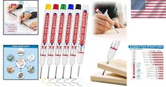Versatile 6-Piece Deep Hole Marking Pen Set – Perfect for Crafting & Signage