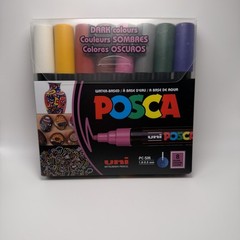 Uni-Posca Paint Marker – Dark Colors – Set of 8 Markers- NEW !