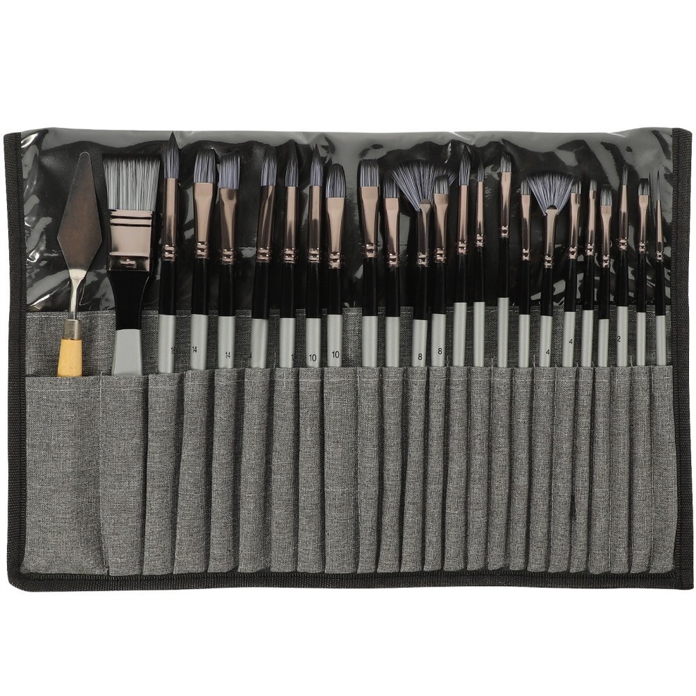 1 Set Multi Color Artist Paint Brush Set Wood Nylon for Watercolor Acrylic Oil