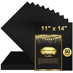 50 Pcs Black Poster Board Paper 11×14, Vision Boards Posterboard Bulk for Sch…