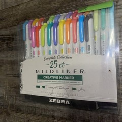 Zebra Mildliner Creative Markers Double Ended Markers, 25 Count-water Resist NEW