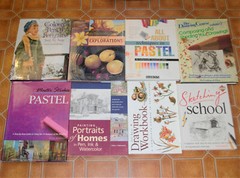 Lot of 8 Art Books Drawing, Sketching Colored Pencils, Pen Ink, Pastels