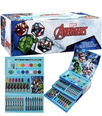 Marvel Art Case for Kids with Colored Pencils Markers Crayons Wat