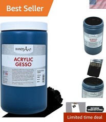Non-Toxic 32 oz Black Acrylic Gesso – Ideal Surface Prep for Artists & Hobbyists